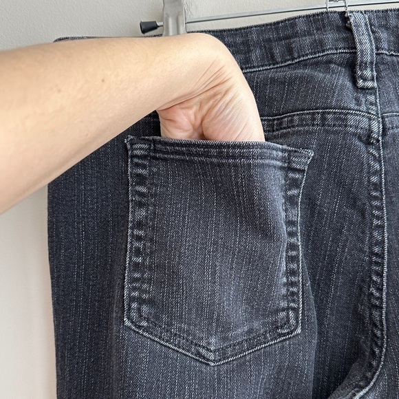 Merona Bootcut Black Denim Jeans, White Streaked Jeans, Size 14 Regular - Picture 15 of 16